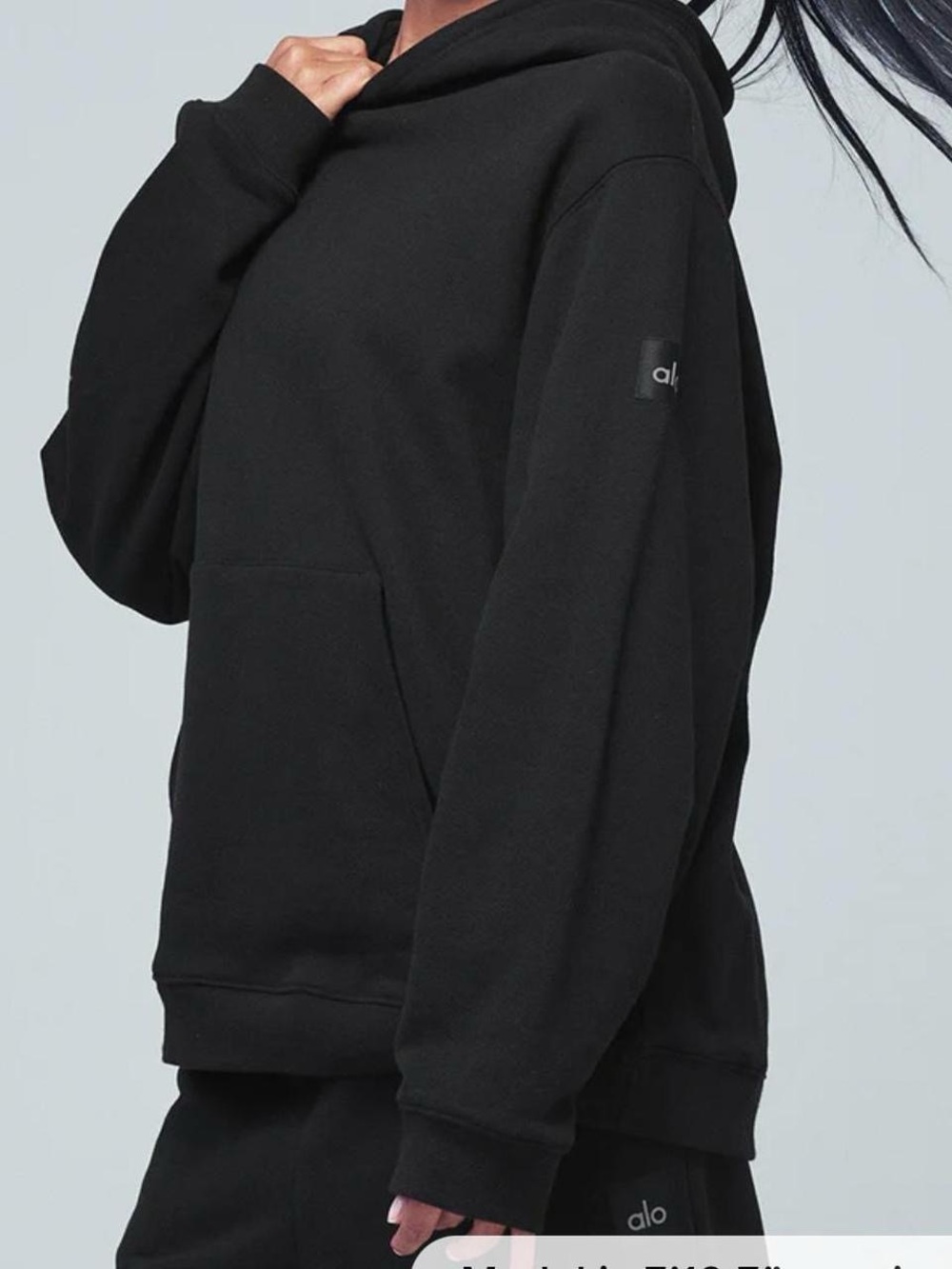ALO Yoga Black Relaxed Pullover Hoodie